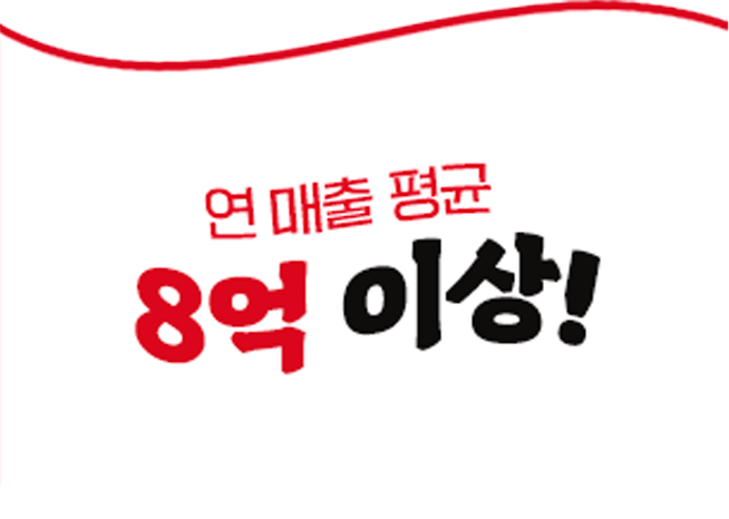 연 매출 평균 8억 이상